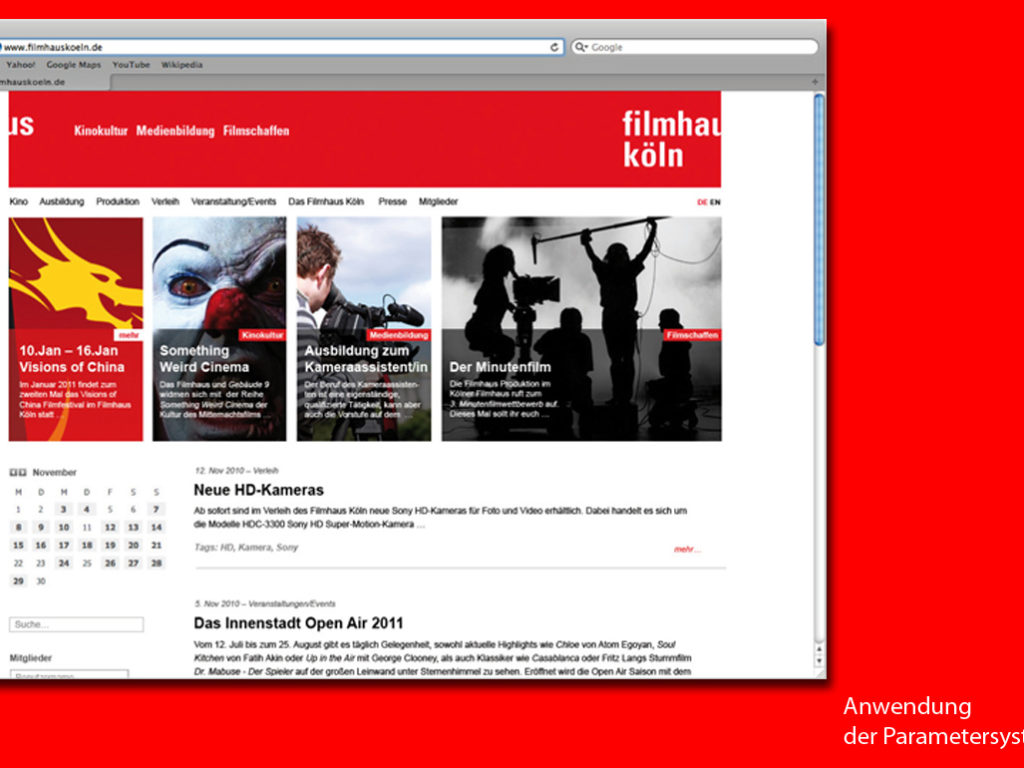 Filmhaus Köln, Website