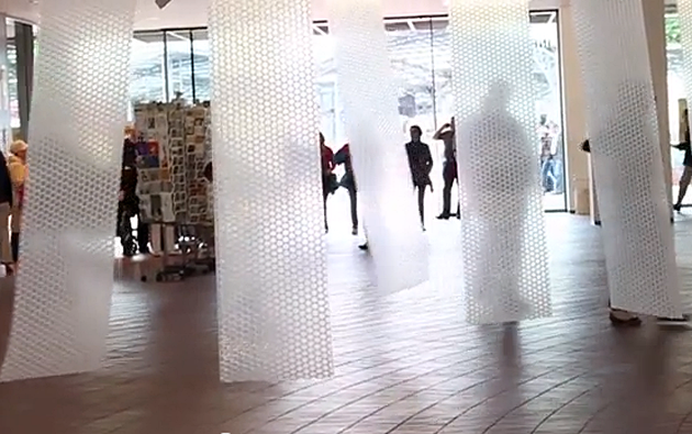 Bubblerap Folie als Raumteiler