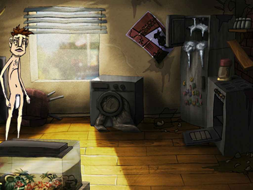 Die Szenarien für »Drunk«  wurden zuerst von Hand gezeichnet und anschließen am Computer koloriert.