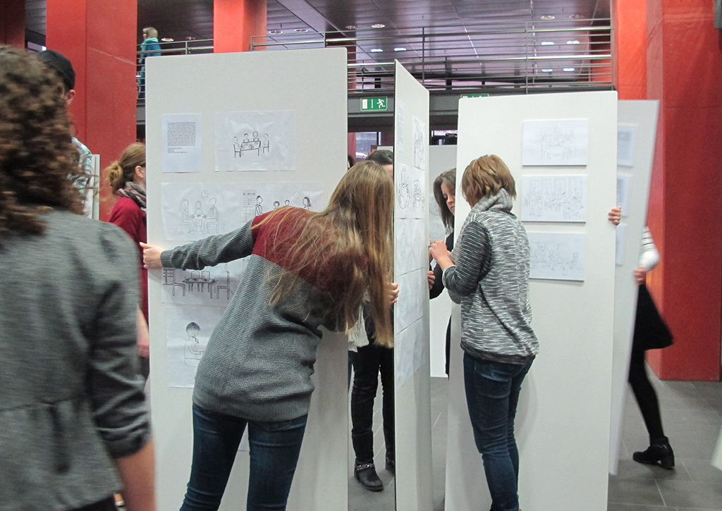 Ausstellungsaufbau im Technischen Rathaus Köln