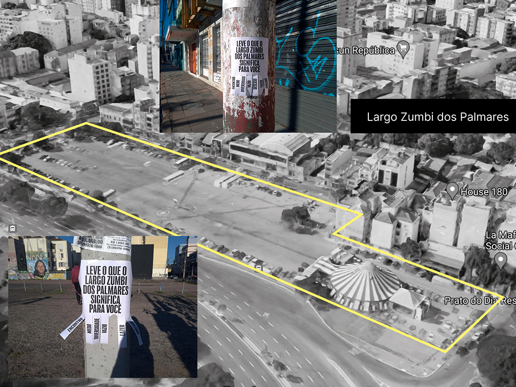 Marina Helena Müller. Largo Zumbi dos Palmares, Space as a white board.