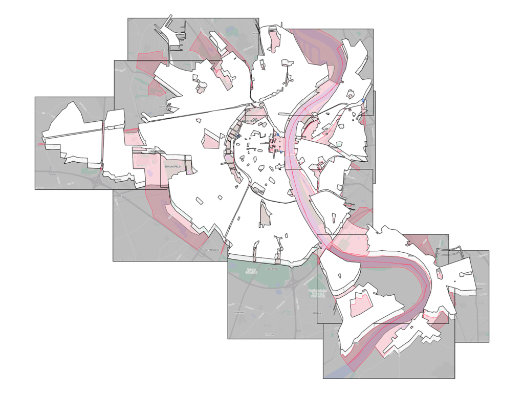 Bediengebiet des E-Scooter-Verleihers TIER, Köln, 2022