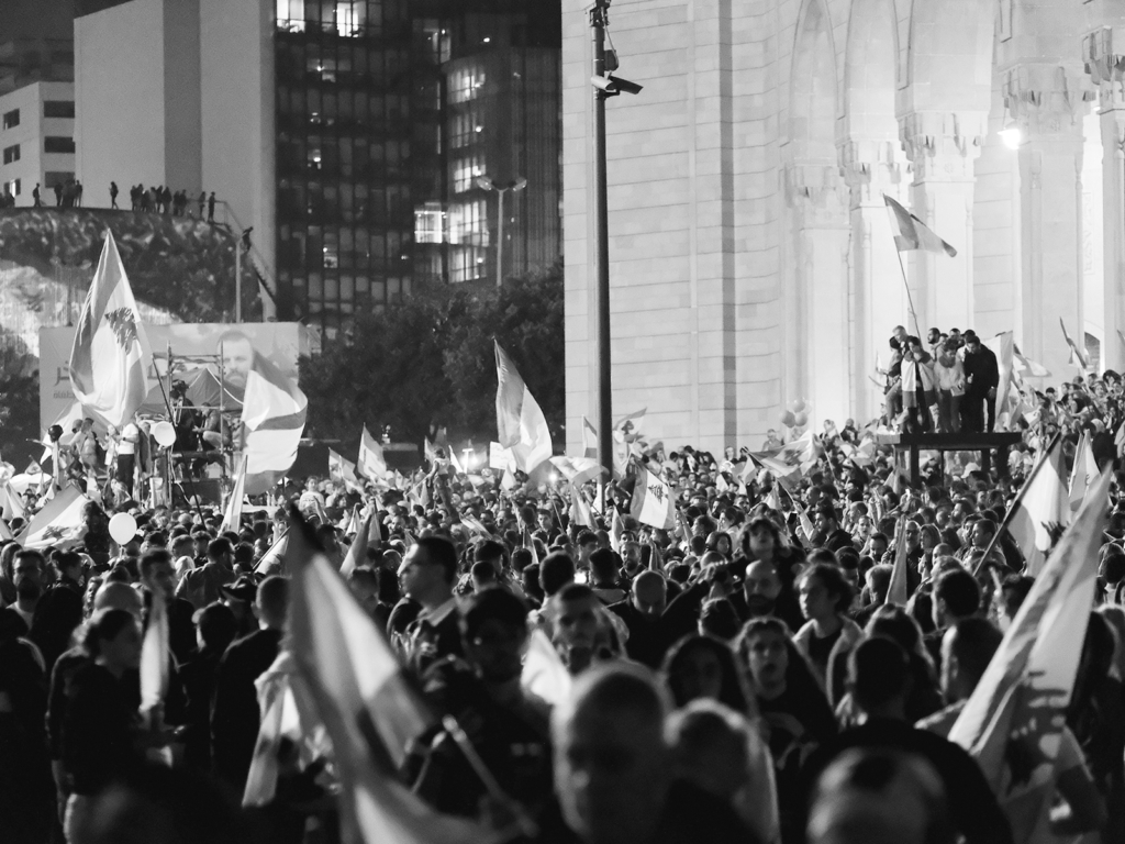 Protests at Martyr's Square, Beirut, 2019, Photo: Nadim Kobeissi