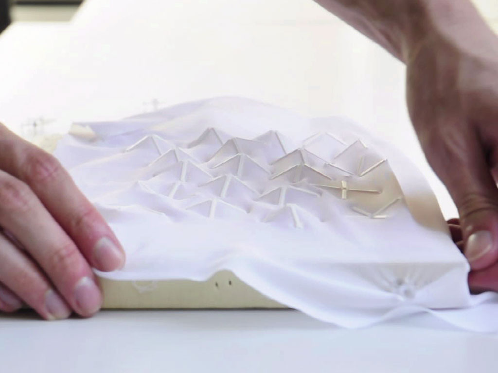 Fabric takes a three-dimensional shape